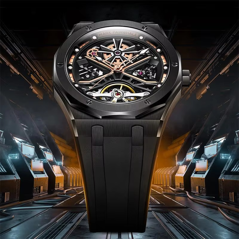 Tourbillon Movement Watch - Mark Fairwhal Fashion Tourbillon Orologio da