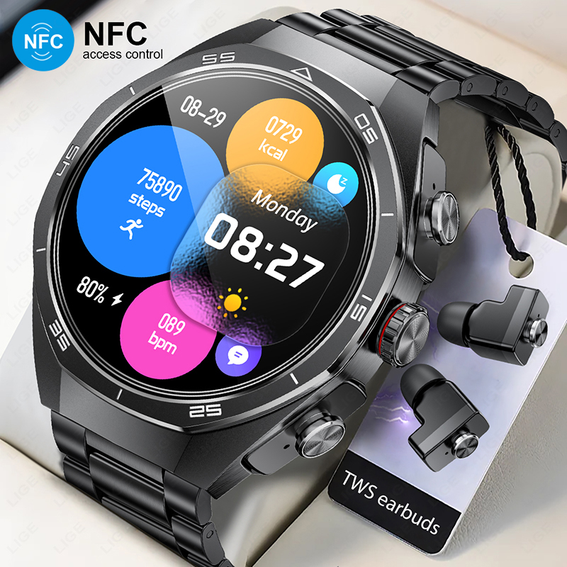 Luxury Watch In The World - Orologio Smartwatch TWS con Auricolari, NFC,