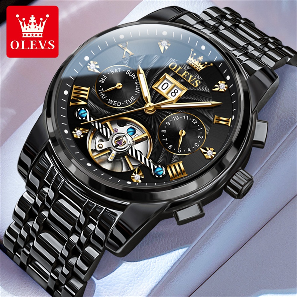 Tourbillon Movement Watch - OLEVS Orologi da uomo classici Tourbillon