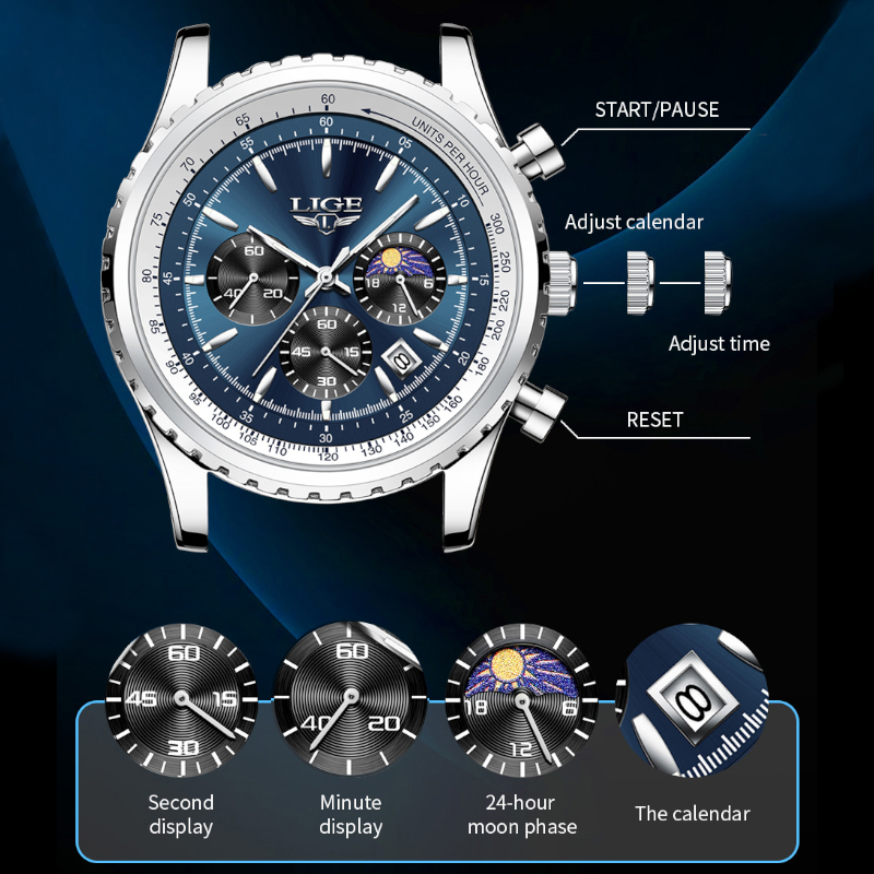 LIGE Brand Luxury Quartz Man W - Luxury Watch Magazine recensione e prezzo